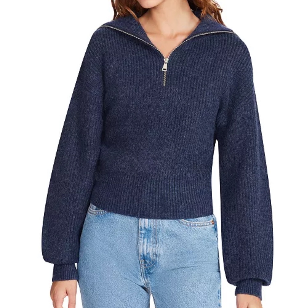 Steve Madden Navy 1/4 Zip Sweater